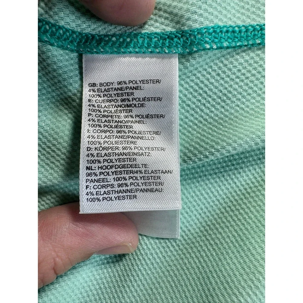 The North Face Top Womens Large Turquoise Half Zip Flashdry Thumbhole Athleisure - Picture 5 of 15